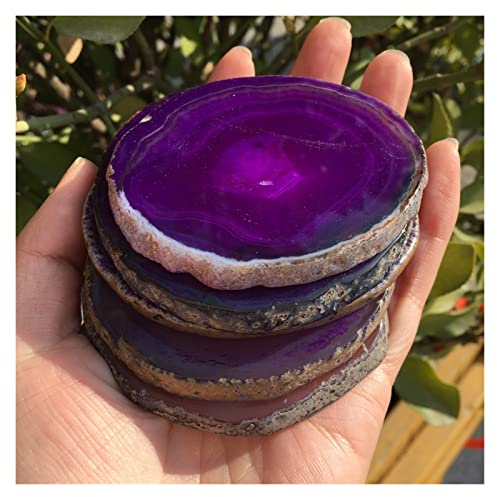 Cristal de décoration de sous-Verre en Cristal de Tranche de géode en Cristal Violet Collections de la Maison (Size : 10pcs)