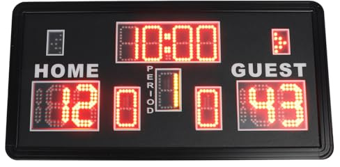 Xiuganpo Batteriebetriebene Elektronische Basketball-Anzeigetafel Digitale Anzeigetafel mit LED-Anzeige und Fernbedienung f¨¹r Spiele Basketball, Volleyball Tragbare Fu?Ball-Anzeigetafel. 450mmx900mm
