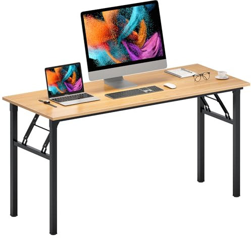 AuraCraft Tavolo Pieghevole, Scrivania per Computer, Scrivania Piccolo, Tavolo da Ufficio, in Legno, per Ufficio e Soggiorno, 120 x 60 cm, Nero Teak