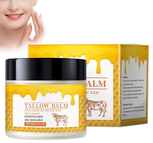 Matsizen Tallow Creme für Gesicht und Körper (60g) - Natürlich, organisch, hypoallergen - Tief Feuchtigkeitsspendend - Beef Tallow Skincare