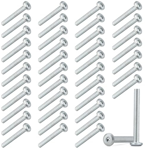 Viti a testa piatta M6, 40 viti a testa piatta M6 x 50 mm, in acciaio inox a esagono incassato A2 V2A, filettatura completa per gambe del tavolo, costruzione di veicoli, legno ponteggi