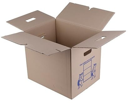 Umzugskartons, Bücherkartons, Wellpappe, 2-wellig, Braun, 440 x 340 x 370 mm, 15 Stück