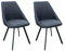 byLIVING Esszimmerstuhl 2er Set Jasper/Vintage Mikrofaser anthrazit/Gestell Metall schwarz matt/Sitzschale 360° drehbar/Esszimmerstuhl/B 55, H 85, T 59 cm