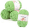 Aeelike 200g(4x50g) Wolle zum Stricken aus Acryl, 5Ply Acrylic Baumwolle zum Häkeln, Cotton Yarn Wolle Bunt Set für Anfänger, Erfahrene Stricker, Matcha