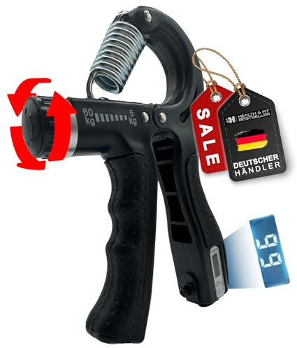 HEALTH & FIT Unterarmtrainer – Verstellbarer Handtrainer für Griffkrafttraining, Finger- & Handgelenk-Stärkung, ideal für Reha, Karpaltunnel, Muskelaufbau & Stressabbau