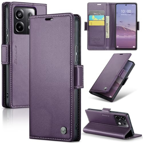 Rerzoiro Cover per Xiaomi Redmi Note 13 Pro 5G (Non per 4G)/Poco X6 5G Custodia Portafoglio [Blocco RFID] Pelle PU Wallet Case Flip Libro con Porta Flip Case per Redmi Note 13 Pro 5G/Poco X6 5G, Viola