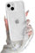 NITITOP Compatible with iPhone 14 Case Cute Clear White Durable Ribbon Bowknot Pattern for Girls Women with Chain Wrist Strap Soft TPU Transparent Shockproof Protective Phone Cover - White