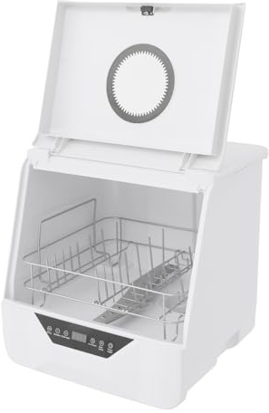 TouTToNG Bordsdiskmaskin bärbar diskmaskin 800 W mini touch diskmaskin med 4 tvättlägen 6 l vattentank
