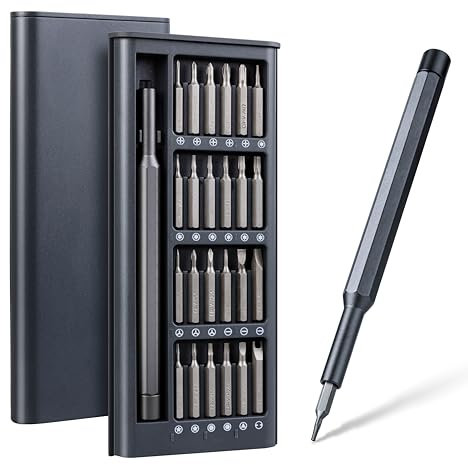 LOSGATOS Computer Precision Screwdriver Set: 24PCS Small Repair Tool Kit S2 Mini Bits for PC Laptop Electronics Phone PS4 Switch Xbox MacBook - Gift for DIY Enthusiasts Beginners