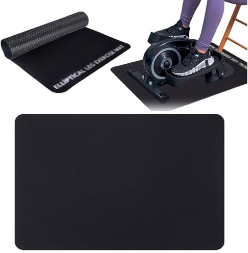 Non-Slip Workout Mat for Ellipse Machine Leg Exerciser Thick Exercise Mat for Under Desk Elliptical Treadmill Mat Home Floor Protection Gym Mat (Single Non-Slip, 23.6 L x 17 W x 0.2 Th)