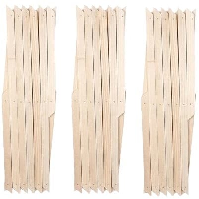 Kanta Enrejado de madera expandible para pared de jardín para decoración de plantas trepadoras y partición de plantas (paquete de 3) (marrón claro, 180 cm x 30 cm)
