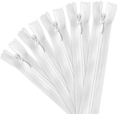 ARWIG 5 Cerniere per Cucire | Cerniere Invisibili | Cerniera Bianca | Cerniere per Cucire | Cerniera da 40 cm | Accessori per Cucire | Cerniere per Cuscini, Borse, Vestiti