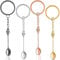 4 Stück Medizinlöffel, winziger Löffel Teelöffel, Mini Löffel Schlüsselanhänger, Mini Krone Löffel Schlüsselanhänger Halskette, Gadget für Männer Frauen Rucksack Anhänger Party Favors, Ring zum Füllen