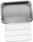 TOPPERFUN 1 Juego utensilios para hornear de acero inoxidable pastel bordeado Hornada bandeja de tostado pequeño bandeja para asar de acero inoxidable con rejilla sartén con rejilla Plata