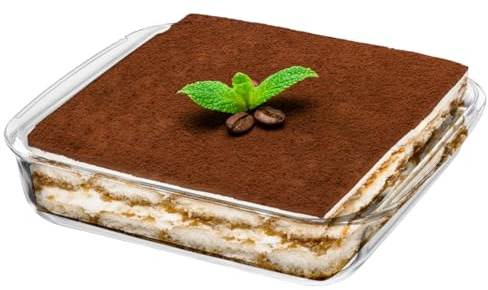 Pirofila in vetro da 1 l, misura piccola, quadrata, per 1 persona, in vetro, 18 x 18 x 5 cm, resistente al calore fino a 400 °C, per friggitrice ad aria calda, forno, microonde