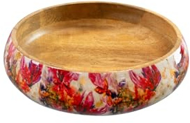 TS Collection - Schale Sweet magnolia - 31x8 - Metall & Epoxy - Exklusive Haushaltswaren für den Innenbereich - Handgefertigt - Einzigartiger Druck - Designed by Lammie