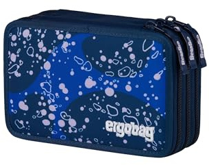 ergobag Maxi Mäppchen OzeanBärwohner - Blau | 40-teiliges Set mit Lyra Bunt- und Filzstiften, Lineal, Schere und Kleingeldfach für einen gut ausgestatteten Schulalltag