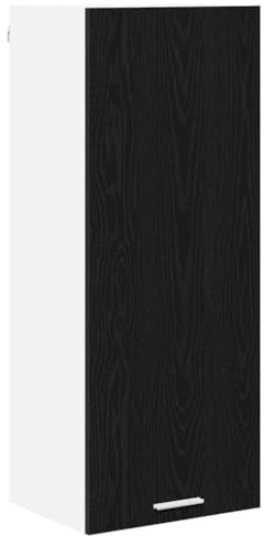 vidaXL Hängeschrank mit Speicher Schwarz Eichen-Optik 40 x 31 x 100 cm, Großzügiger Stauraum, Moderne Küchenschränke, robust, rechteckiges Design, clevere Innenorganisation