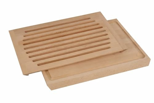 CULIMI Brödskärbräda med smulgaller – 30 × 40 × 5 cm brödbrädor träskärbräda med uppsamlingsskål