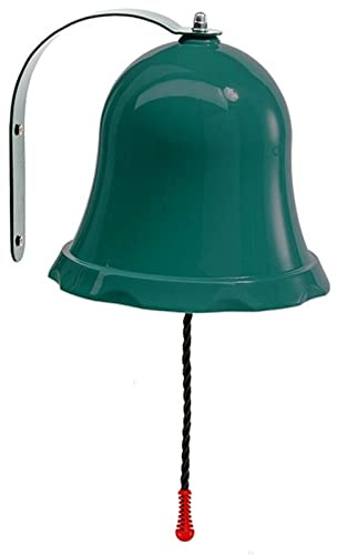 Schiffsglocke für Spielturm & Spielhaus – Garten-Glocke wetterfest aus Kunststoff & Metall – Zubehör für Stelzenhaus & Kletterturm – Spielplatzglocke Ø 20cm inkl. Halterung & Schrauben, Petrol