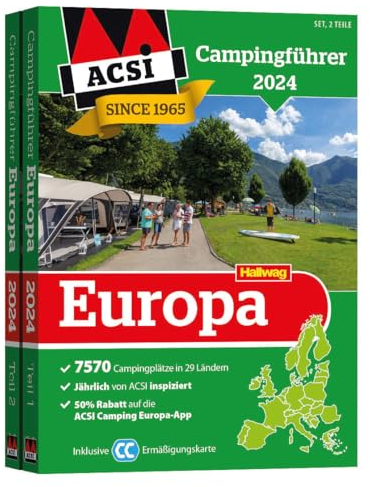 ACSI Campingführer Europa 2024: Bestehend aus 2 Bänden inkl. ACSI CampingCard Ermässigungskarte (Hallwag ACSI Campingführer)