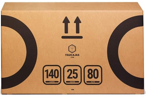 TELECAJAS | Caja de Cartón Resistente para Bicicleta | Cartón con Asas de Onda Doble y Solapa Doble | Medida: 140x25x80 cm