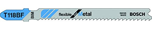 Bosch Professional 5x Lames de scie sauteuse T 118 BF Flexible for Metal (pour Tôles en métal, Professional Accessoire Scie sauteuse)