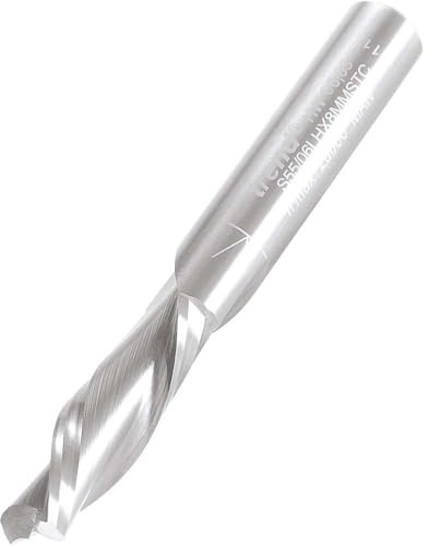 Trend Spiral Down-Cut Cutter, 8mm Shank, 8mm x 25mm, Tungsten Carbide | Solid Tungsten Carbide Spiral Down-Cut Cutter With 8mm Shank, 8mm Cut Diameter And 25mm Cut Length, S55/06LHX8MMSTC