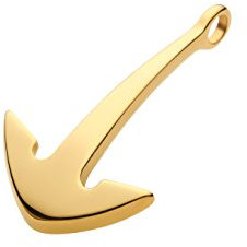 Anker Verschluß, Edelstahl Gold, Zierverschluß für Paracord, Leder, Segeltau UVM. (1x)