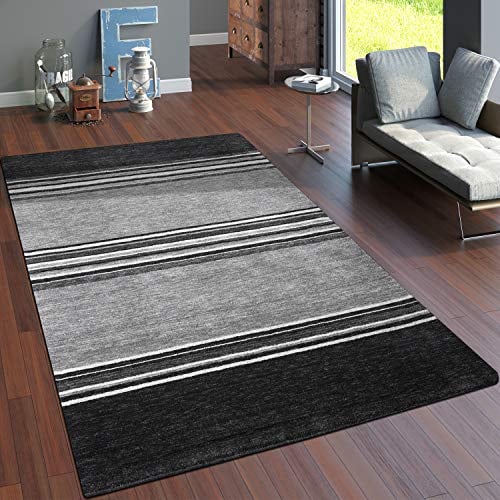 Paco Home Teppich Wohnzimmer Schlafzimmer Kurzflor Ethno Design Geometrisches Muster Handgearbeitet Gabbeh Moderne Deko, Grösse:120x170 cm, Farbe:Grau 3