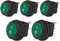 Taiss/5 Stücke kippschalter 12v wasserdicht rundes Wippschalter 20A Grün LED-Licht 3 Pins EIN/AUS Für Autos und Boote KCD1-8-101NW-G