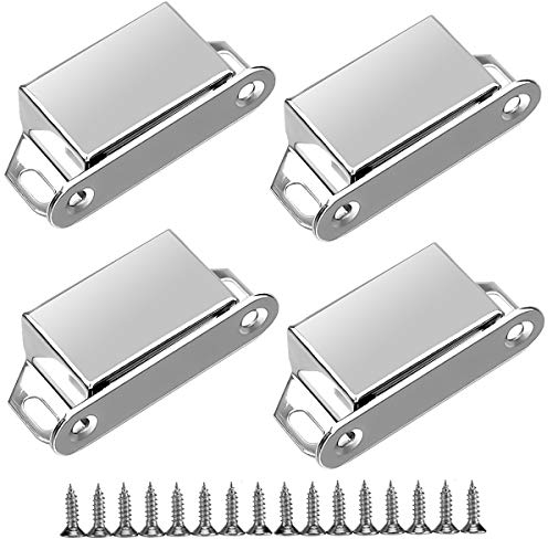 4 Stück Magnetschnäpper Türmagnet 6kg Magnetverschluss Schrank Magnet Türschließer Magnetschnapper Edelstahl Türmagnete für Möbel Schranktür Magnete Stark