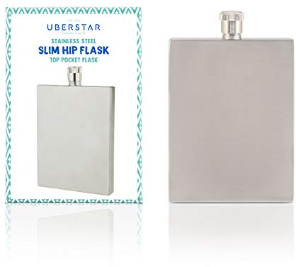 85ml/3oz Stainless Steel Silver Slim Hip Flask/Ultra Thin Whisky Liquor Drinking Flask for Men Groomsmen Women