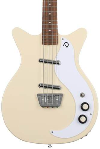 Danelectro '59DC - Bajo de escala corta, color crema vintage