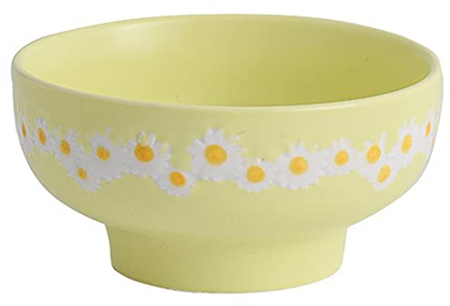 WAYUTO KeramikServierschale mit GänseblümchenMotiv, geprägt, Geschirr, Suppe, Dessertschale, GänseblümchenRand, Essgeschirr, runde Essschale für Eiscreme, Küche, Dekoration, Geschirr, Geschirr,