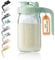 Pichet en verre de 950 ml avec couvercle et bec verseur en forme de V – Pichet à lait maternel double anti-fuite pour thé au soleil, jus, café froid, récipient de stockage de lait maternel