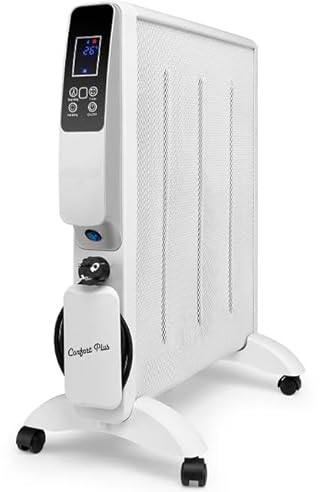 Radiador de MICA 2000 W, Temperatura de ajuste digital de 18 a 30°C, Conexión WIFI mediante APP, blanco