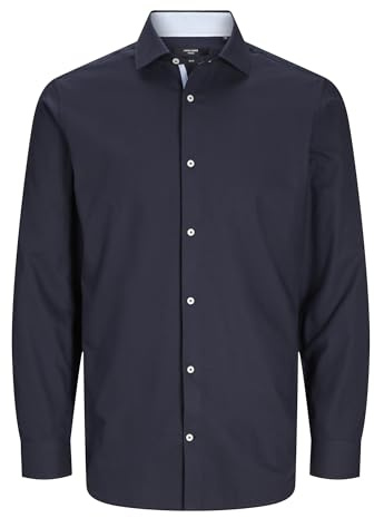 JACK & JONES Jprblaparker Detail Shirt L/S Aw24 Sn, Night Sky/fit: Slim fit, XXL