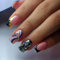 24pcs Full Cover False Nails - Short Square Shape Black Edge w/ Gold Foil Swirl Nails - Easy Press On & Glue On - Bridal & Nail Art Accessories