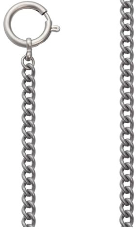 REGENT Herren Taschenuhr Kette 6 mm Breite 31 cm Länge mit Karabiner Rundpanzer Grau PS-06