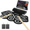 SPORTNOW Batteria elettronica, kit di batteria elettrica, con 9 pad, pedali e bacchette, due altoparlanti stereo, per bambini e adulti principianti, in silicone, bianco e nero