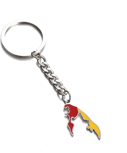 LODMLOER Schlüsselanhänger Mit Tamil-Eelam-Karte Und Flagge, Schlüsselanhänger Mit Tamil-Eelam-Karte, Tragbarer Schlüsselanhänger Im Ethno-Stil Für Tasche, Autoschlüssel, Accessoire Für Män