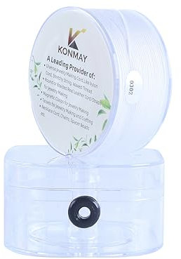 KONMAY Cordon en nylon satiné tressé 0,6 mm pour la fabrication de bijoux, perlage, nœuds chinois, kumihimo, macramé - Blanc - 175 m