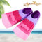 Kinder Schwimmflossen,Kurze Flossen 100% Silikon Schwimmflossen für Training und Lap Schwimmen für Kinder Erwachsene (rosa lila)