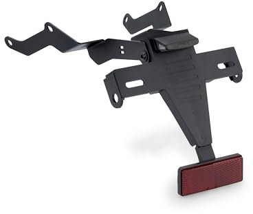 Puig 22391N Supporto Targa; design sportivo e funzionale; struttura in acciaio e poliammide; include luce targa e catarifrangente omologato, Nero