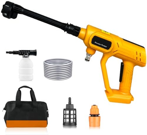 Cordless Pressure Power Washer for Dewalt 20V Battery,6-in-1 Adjustable Nozzle,Electric Pressure Washers with 5M Hose, for Patio and Car, Floor Garden Cleaning (No Battery)