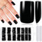 MELLIX 280 Pieces Press On Nails Short Artificial Fingernails Full Cover Fake Nails, Square-Black