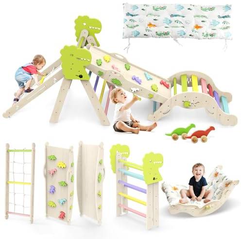 12 in 1 Pikler Triangle Set with Cushion, Montessori Toddler Climbing Toy