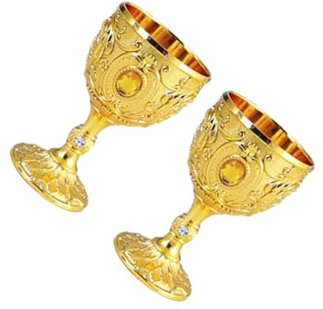 YIXANNX Elegante cucina sala da pranzo forniture calice,giallo oro,4.3x7 cm | calice 100 ml bicchiere da vino collezione goffrata regali arredamento creativo bar decorazione cucina sala da pranzo