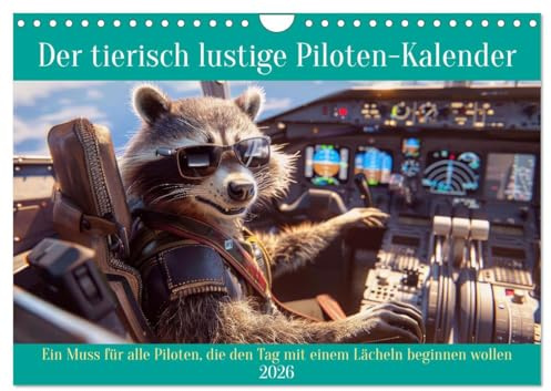 Der tierisch lustige Piloten-Kalender (Wandkalender 2026 DIN A4 quer), CALVENDO Monatskalender: Ein Muss für alle Piloten, die den Tag mit einem Lächeln beginnen wollen (CALVENDO Mobilitaet)